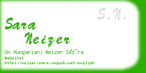 sara neizer business card